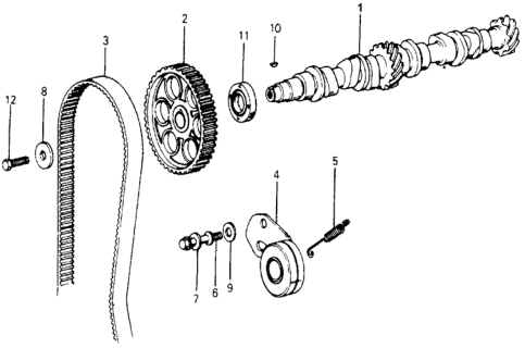 1977 Honda Accord Camshaft Diagram for 14110-671-770