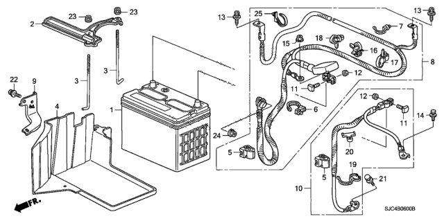 2008 Honda Ridgeline Cable Assembly, Ground Diagram for 32600-SJC-A00