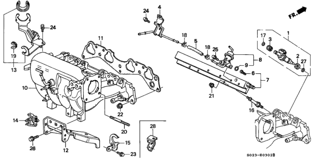 1999 Honda Civic Intake Manifold (VTEC) Diagram