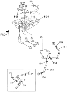 1996 Honda Passport Water Hose (DX) Diagram