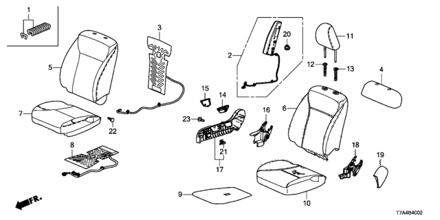 2021 Honda HR-V Cover, Right Front Seat Cushion Trim (Neo Grayge) Diagram for 81131-T7X-A11ZA