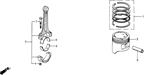 1989 Honda Accord 2 Door SEI KA 5MT Piston - Connecting Rod Diagram