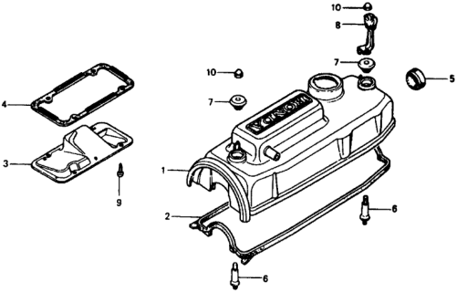 1979 Honda Civic 2 Door ** (1200) ** 4MT Cylinder Head Cover Diagram