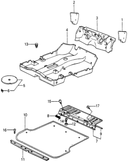 1983 Honda Civic 5 Door ** KL HMT Floor Mat - Insulator Diagram