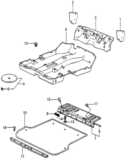 1980 Honda Civic Floor Mat - Insulator Diagram