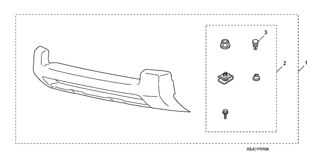 2009 Honda Ridgeline Brush Guard-Style Front Lower Trim Diagram