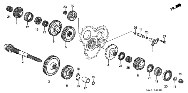 1999 Honda Accord 2 Door LX (UL) KL 4AT AT Countershaft Diagram