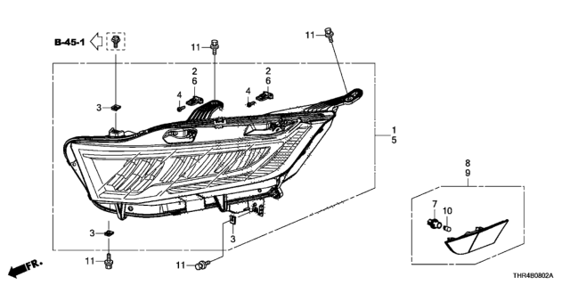 2022 Honda Odyssey Headlight (LED) Diagram