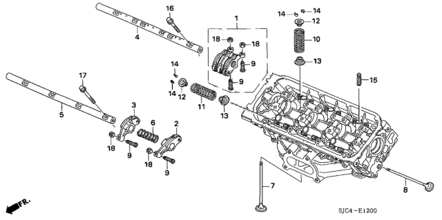 2007 Honda Ridgeline Valve - Rocker Arm (Front) Diagram