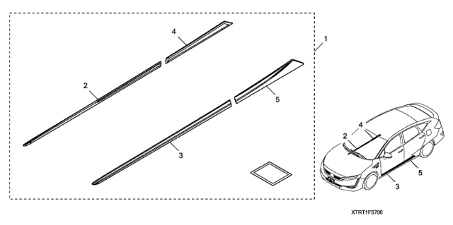 2017 Honda Clarity Electric 4 Door TRNG (CLARITY ELC) KA 1AT Lower Door Trim (Chrome) Diagram