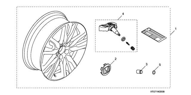 2019 Honda Pilot Alloy Wheel Diagram 4