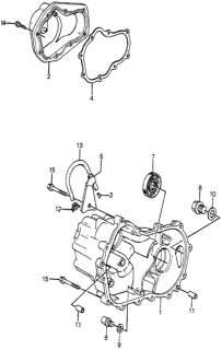 1984 Honda Accord 4 Door STD KL 5MT MT Transmission Housing Diagram