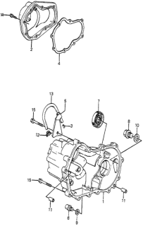 1984 Honda Accord MT Transmission Housing Diagram