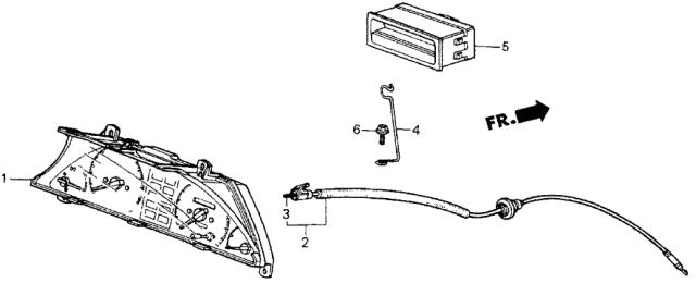 1987 Honda CRX Speedometer - Clock Diagram