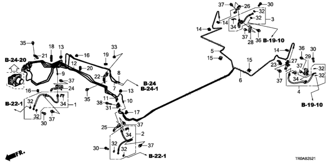 2013 Honda Civic Brake Lines (1.8L) (Disk) Diagram