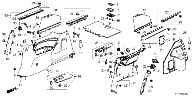 2018 Honda Odyssey Base Assy., L. FR. *NH900L* (DEEP BLACK) Diagram for 84677-THR-A11ZA