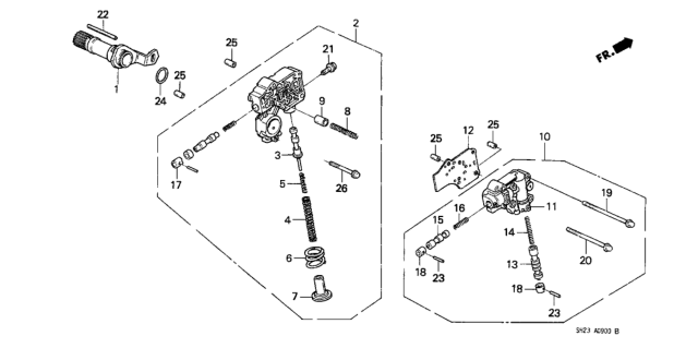 1990 Honda CRX 2 Door DX KA 4AT AT Regulator - Lock-Up Valve Diagram