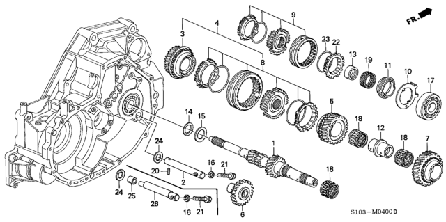 1999 Honda CR-V MT Mainshaft Diagram