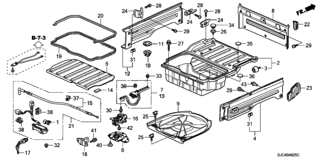 2009 Honda Ridgeline Clip, Side Sill Diagram for 90651-S3V-A01