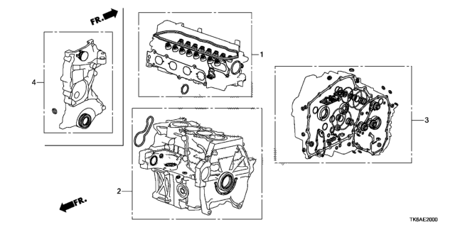 2013 Honda Fit Gasket Kit, AT Transmission Diagram for 06112-RMM-020