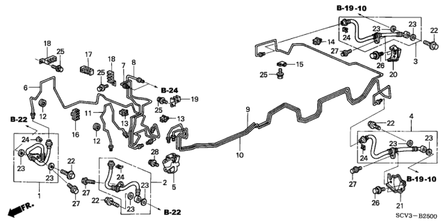 2003 Honda Element Pipe F, Brake Diagram for 46360-SCV-A00