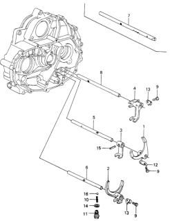 1980 Honda Civic 4MT Shift Fork - Fork Shaft Diagram