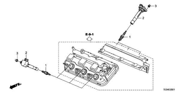2008 Honda Accord 2 Door EXL-V6 KL 6MT Plug Hole Coil (V6) Diagram
