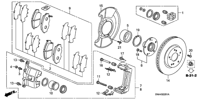 2007 Honda Civic Front Brake (2.0L) Diagram