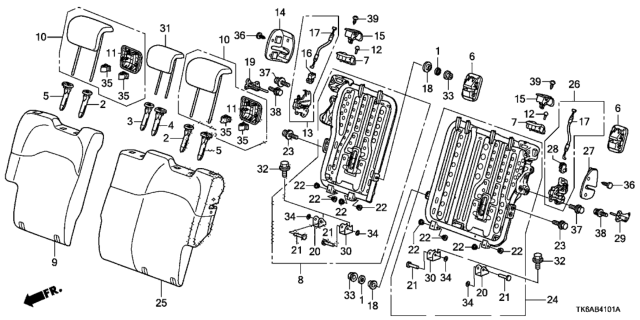2013 Honda Fit Rear Seat-Back Diagram