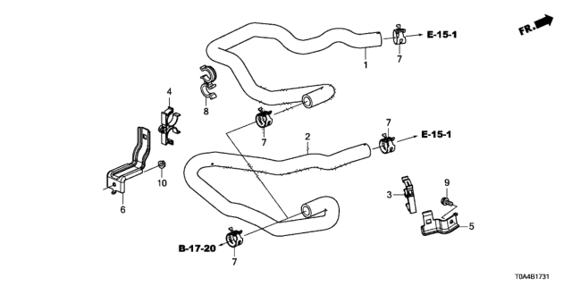 2016 Honda CR-V Stay,Htr Hose Diagram for 79752-T1W-A00