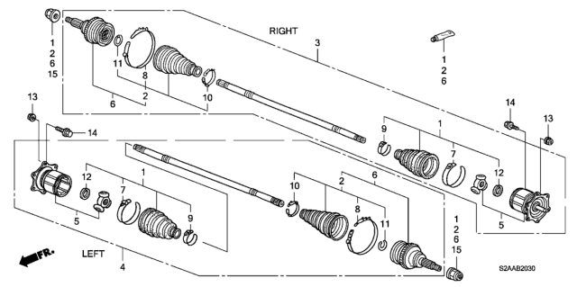 2008 Honda S2000 Rear Driveshaft Diagram