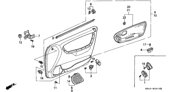 1994 Honda Civic Front Door Lining Diagram