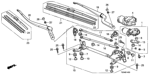 2009 Honda Accord Front Windshield Wiper Diagram