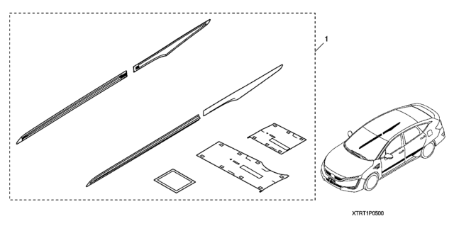 2020 Honda Clarity Fuel Cell Body Side Molding Diagram