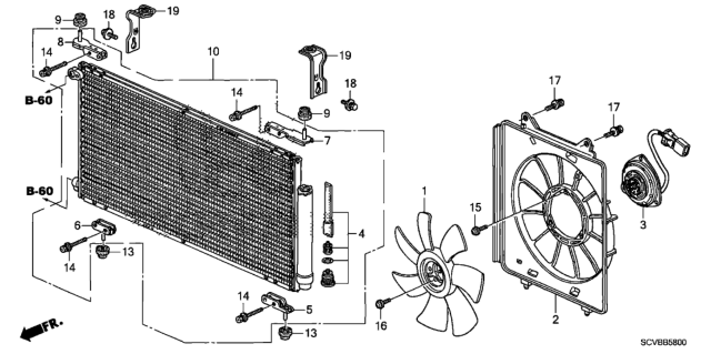 2011 Honda Element A/C Condenser Diagram