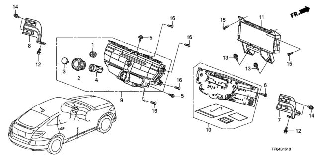 2012 Honda Crosstour 5 Door EX (4 CYLINDER) KA 5AT Audio Unit Diagram