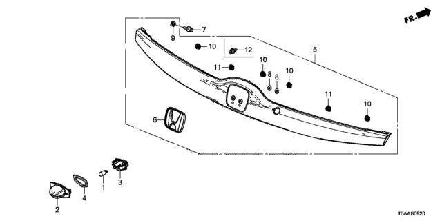 2019 Honda Fit License Light - License Garnish Diagram