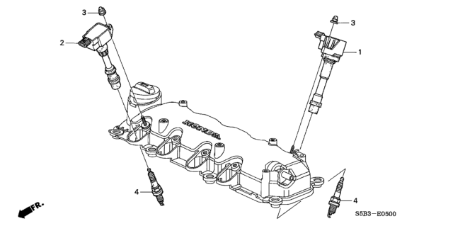 2004 Honda Civic Spark Plug (1FR5G-11K) Diagram for 98079-5517V