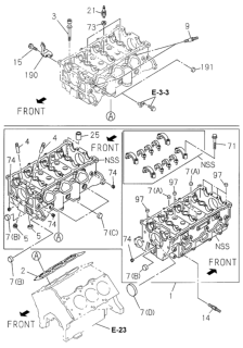 1998 Honda Passport Gasket, Driver Side Cylinder Head Diagram for 8-97148-520-3