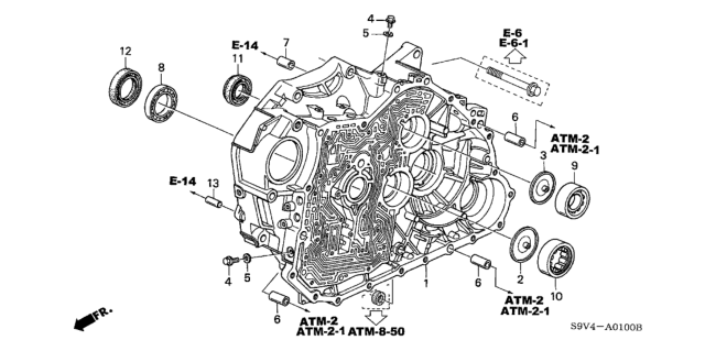 2003 Honda Pilot Case, Torque Converter Diagram for 21111-PGV-050