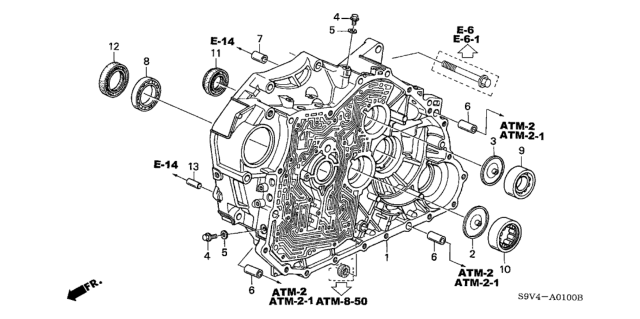 2004 Honda Pilot AT Torque Converter Case Diagram