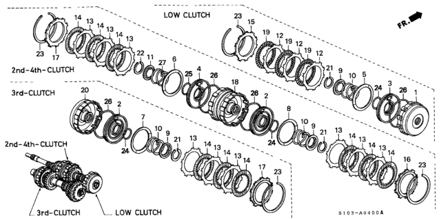 1999 Honda CR-V 5 Door LX (2WD) KA 4AT AT Clutch Diagram