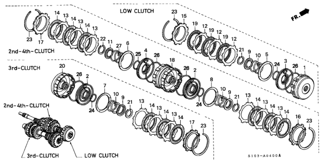 2001 Honda CR-V O-Ring (42.8X2.2) Diagram for 91302-PG4-003