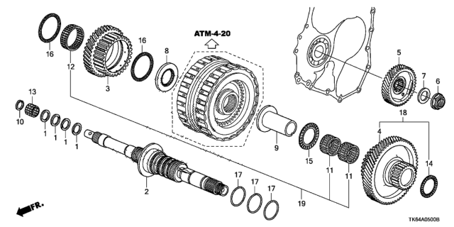 2009 Honda Fit AT Mainshaft Diagram