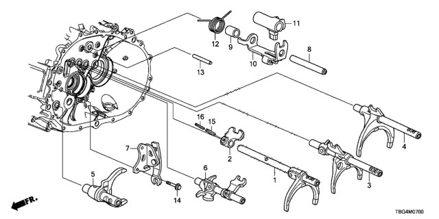 2018 Honda Civic 2 Door SI KA 6MT MT Shift Fork - Shift Holder Diagram