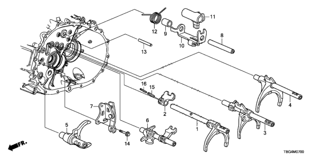 2017 Honda Civic MT Shift Fork - Shift Holder Diagram