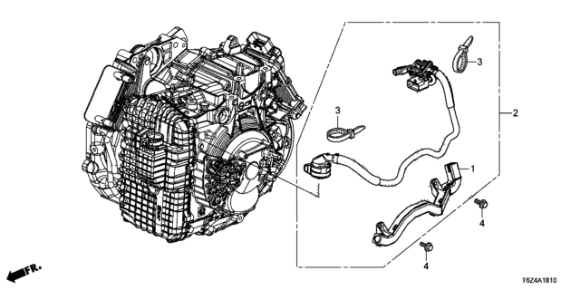 2021 Honda Ridgeline 4 Door BLACK KA 9AT AT Sub Wire Harness (9AT) Diagram