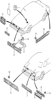 1982 Honda Prelude Label, Tubing Diagram for 17277-PB3-680