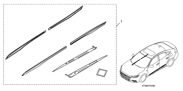 2021 Honda Insight Door Lower Trim (Black) Diagram