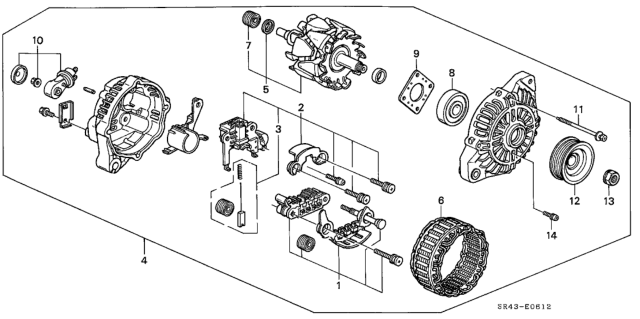 1994 Honda Civic Alternator (Mitsubishi) Diagram